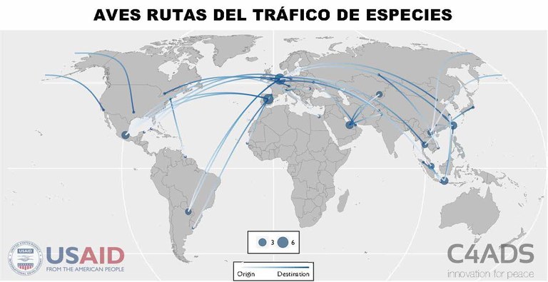 Birds Routes Map Spanish